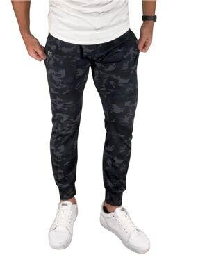 G-GRADUAL / Black & Gray Camo Casual Jogger Pants / Medium / Activewear Jogger